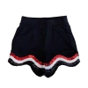 Queen Of Sparkles Black, White/Red Wavy Short