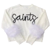Queen Of Sparkles “Saints” Feather Sleeve Sweater Gameday