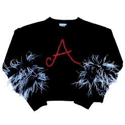 Queen Of Sparkles "A" Feather Sleeve Sweater