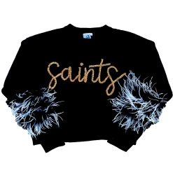 Queen Of Sparkles "Saints" Feather Sleeve Sweater