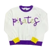 Queen Of Sparkles Glitter Script "Pirates" Long Sleeve Sweater Gameday