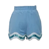 Queen Of Sparkles Light Blue, White/Light Blue Wavy Short