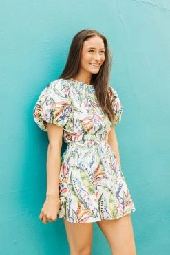 Queen Of Sparkles Tropical Tiered Jeweled Mini Skort