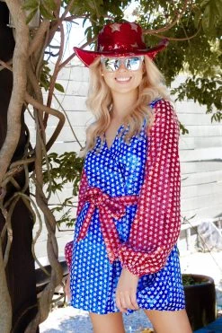 Shop Queen Of Sparkles 4th Of July Red, White & Blue Star Dress