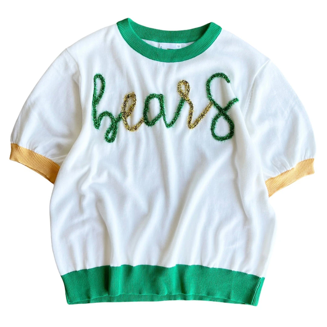 Shop Queen Of Sparkles Gameday "Bears" Glitter Script Sweater 3 Shop Queen Of Sparkles Gameday "Bears" Glitter Script Sweater