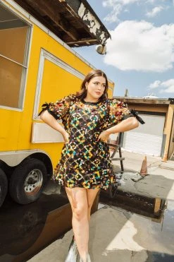 Queen Of Sparkles Spring 2022 Diamond Pailette Sequin Dress