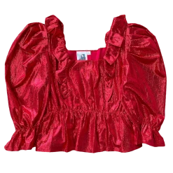 Queen Of Sparkles Gameday Red Red Ruffle Top