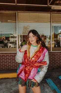 Queen Of Sparkles Hologram Puffer Jacket