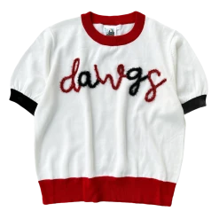 Shop Queen Of Sparkles White, Black/Red Dawgs Sweater
