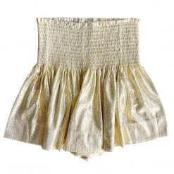 Shop Queen Of Sparkles White/Gold Swing Short Shorts