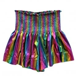 Shop Queen Of Sparkles Black Rainbow Swing Shorts