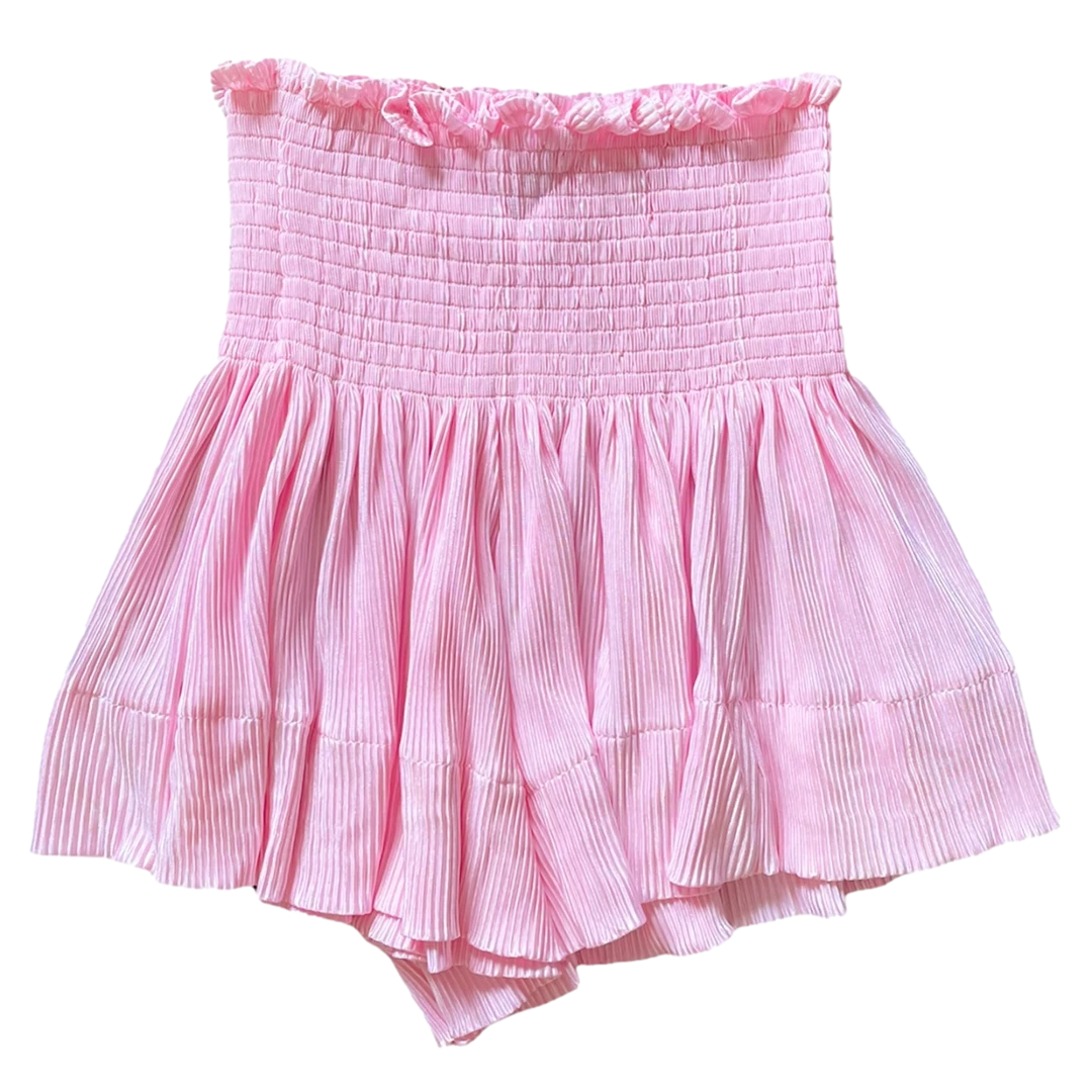 Shop Queen Of Sparkles Pale Pink Pleat Swing Short 3 Shop Queen Of Sparkles Pale Pink Pleat Swing Short