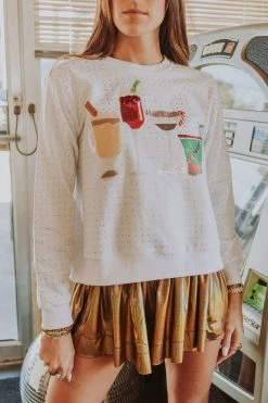 Queen Of Sparkles Christmas Cocktails Sweatshirt Sweatshirts