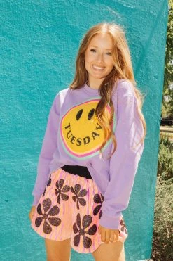 Queen Of Sparkles Queen Of The Week Tuesday Smiley Sweatshirt