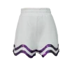 Queen Of Sparkles White, White/Purple Wavy Short Gameday