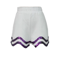 Queen Of Sparkles White, White/Purple Wavy Short Gameday
