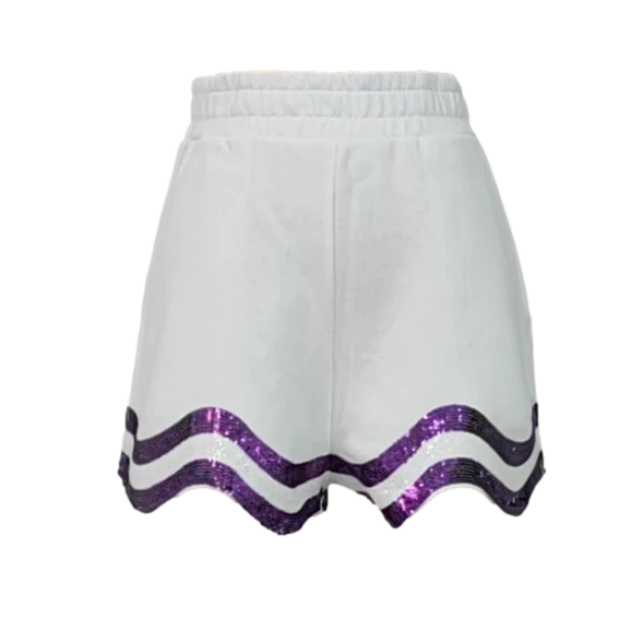 Queen Of Sparkles White, White/Purple Wavy Short Gameday 3 Queen Of Sparkles White, White/Purple Wavy Short Gameday