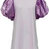 Queen Of Sparkles Lavender Poof Sequin Sleeve Dress