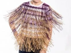 Shop Queen Of Sparkles Gameday Full Sequin Fringe Purple & Gold Tee