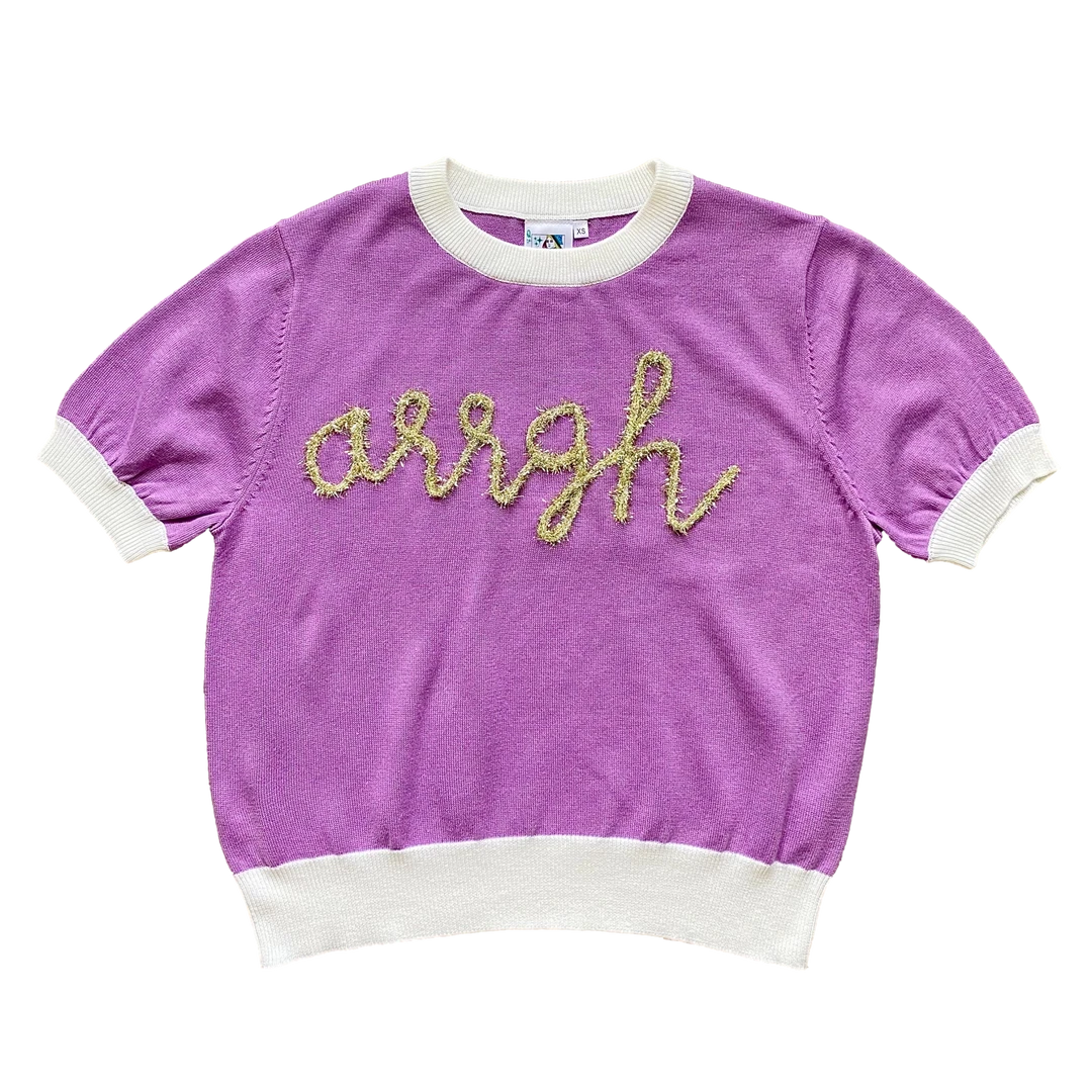 Shop Queen Of Sparkles "Arrgh" Glitter Script SS Sweater 3 Shop Queen Of Sparkles "Arrgh" Glitter Script SS Sweater