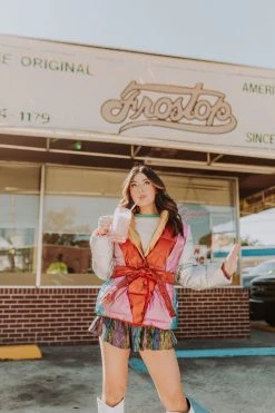 Queen Of Sparkles Hologram Puffer Jacket