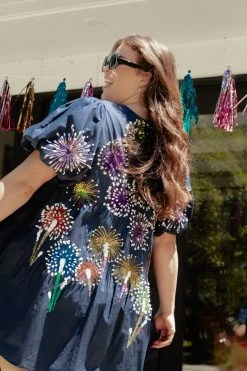 Queen Of Sparkles Baby You're A Firework Back Dress 4th Of July