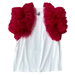 Shop Queen Of Sparkles White/Red Ruffle Tee