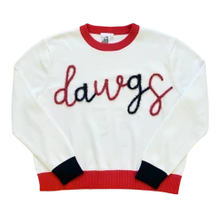 Queen Of Sparkles Black & Red "Dawgs" LS Sweater