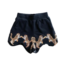 Queen Of Sparkles Gameday Black Tiger Wavy Short