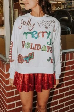 Queen Of Sparkles Sweatshirts Christmas Words Sweatshirt