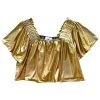 Shop Queen Of Sparkles Gold Holographic Flutter Top 1 Shop Queen Of Sparkles Gold Holographic Flutter Top