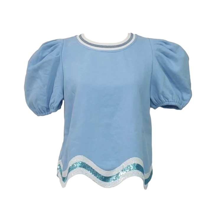 Queen Of Sparkles Light Blue, White/Light Blue Wavy Top Gameday 3 Queen Of Sparkles Light Blue, White/Light Blue Wavy Top Gameday