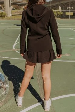 Queen Of Sparkles Black Sequin Side Swing Short