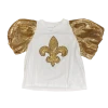 Queen Of Sparkles Gameday Fleur De Lis Sequin Poof Top