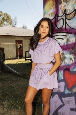 Queen Of Sparkles Spring 2022 Lavender Pearl Burst Bubble Top