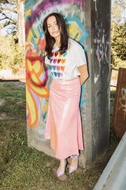 Queen Of Sparkles Pink Sequin Midi Skirt Skirts