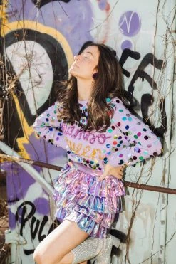 Queen Of Sparkles Iridescent Rainbow Pardi Skort Skirts