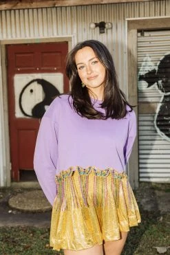 Queen Of Sparkles Bead Fringe Mask Sweatshirt Sweatshirts