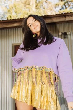 Queen Of Sparkles Bead Fringe Mask Sweatshirt Sweatshirts