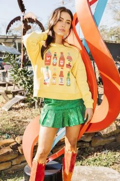 Queen Of Sparkles Green Sequin Flounce Skirt Skirts