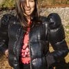 Queen Of Sparkles Black Sequin Poof Puffer Jacket