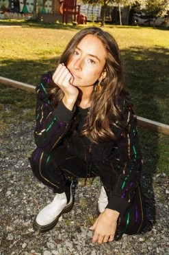 Queen Of Sparkles Pants Mardi Gras Stripe Jogger