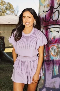 Queen Of Sparkles Spring 2022 Lavender Pearl Burst Bubble Top