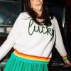 Queen Of Sparkles Lucky Glitter Script Sweater Sweaters