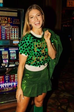 Queen Of Sparkles Queen Of Green Paillette Sweater