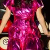 Queen Of Sparkles Pink Metallic Collar Dress Spring 2022
