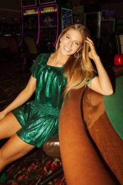 Shop Queen Of Sparkles Gameday Emerald Green Swing Shorts