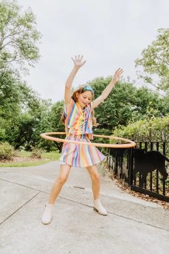 Queen Of Sparkles Princess Of Sparkles Kids Rainbow Stripe Skort 8 Queen Of Sparkles Princess Of Sparkles Kids Rainbow Stripe Skort