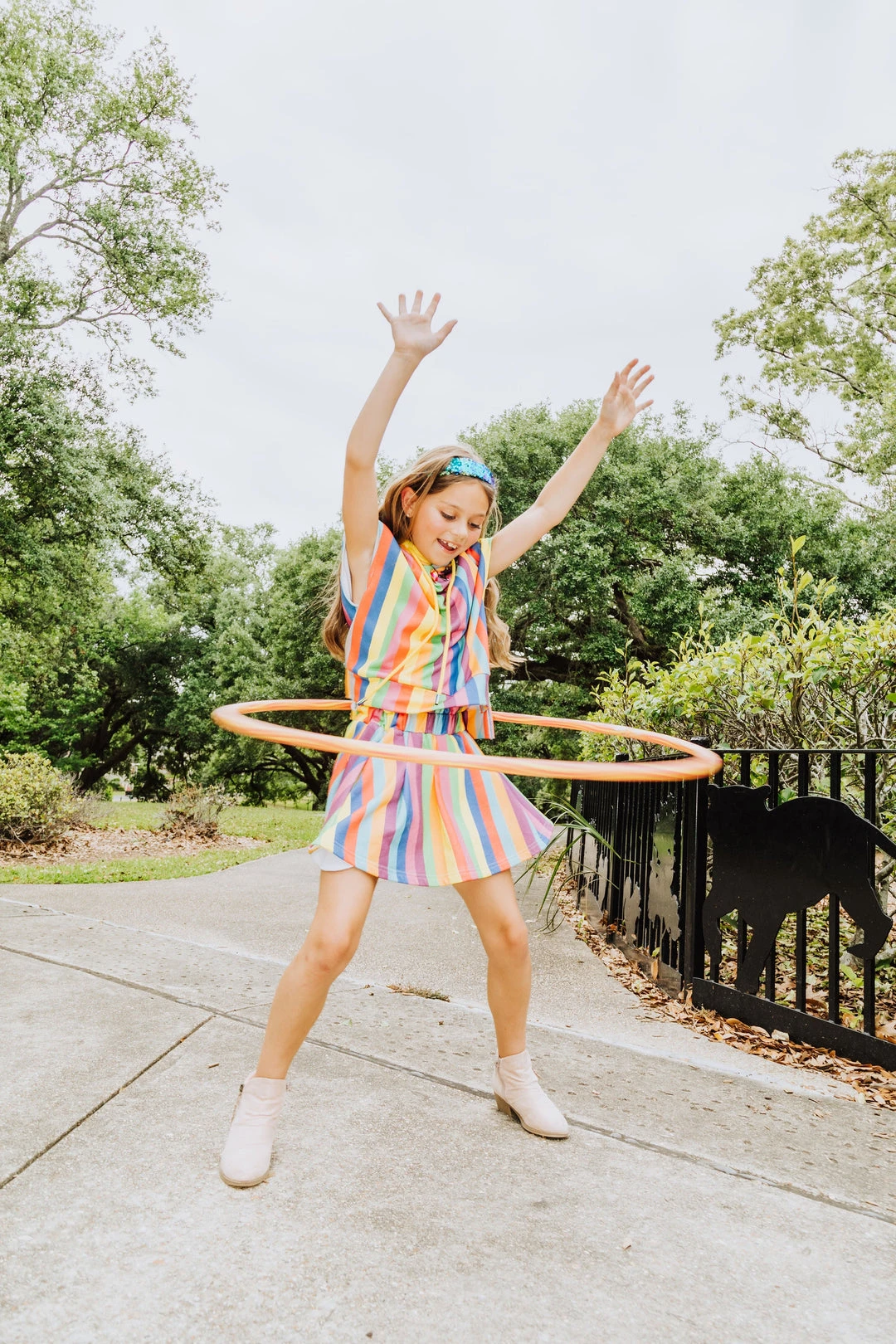 Queen Of Sparkles Princess Of Sparkles Kids Rainbow Stripe Skort 5 Queen Of Sparkles Princess Of Sparkles Kids Rainbow Stripe Skort