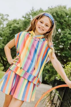 Queen Of Sparkles Princess Of Sparkles Kids Rainbow Stripe Skort 9 Queen Of Sparkles Princess Of Sparkles Kids Rainbow Stripe Skort
